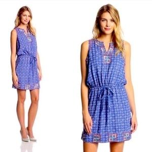 Lucky Brand Irving & Fine Boho Embroidered Sleeveless Dress Drawstring Waist  L